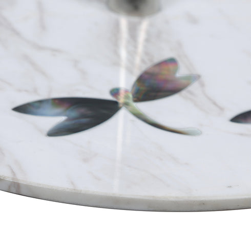 Marble Single Tier Tray with Handle